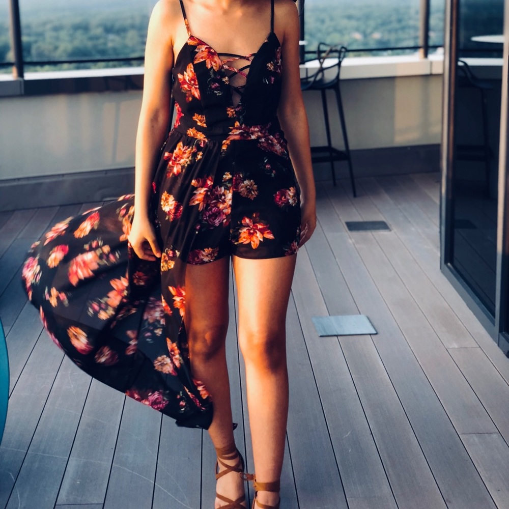 Forever 21 Romper w/ flowy train